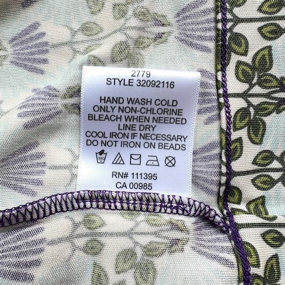 TORY BURCH | NWOT EMBELLISHED SILK FLORAL TUNIC BEADED JEWEL NECKLINE | SMALL - Picture 14 of 15